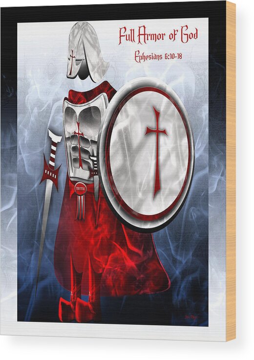 Full Armor Of God Wood Print featuring the digital art Full Armor of God by Jennifer Page