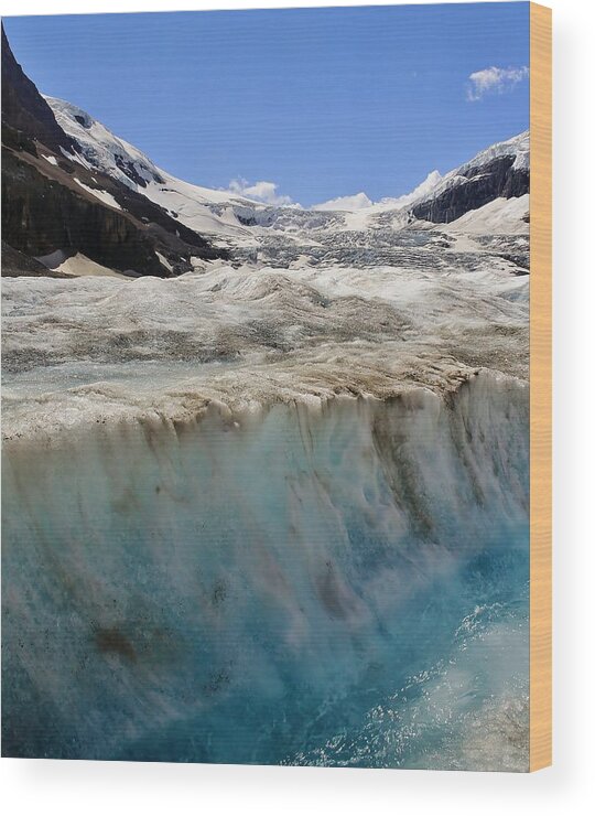 Athabasca Glacier Wood Print featuring the photograph Glacial Meltwater 3 by Mo Barton