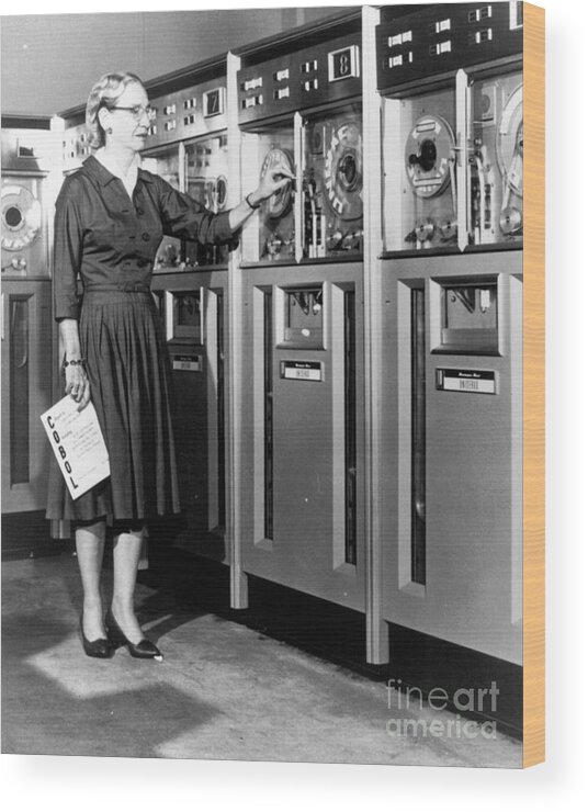 Science Wood Print featuring the photograph Grace Hopper, American Computer by Science Source