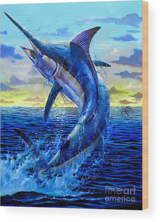 Marlin Wood Print featuring the painting Grander Off007 by Carey Chen