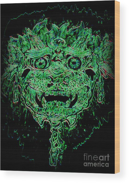  Wood Print featuring the photograph Green Gremlin 2 by Kelly Awad