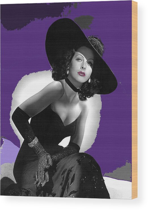 Hedy Lamarr Publicity Portrait Unknown Date-2014 Wood Print featuring the photograph Hedy Lamarr publicity portrait unknown date-2014 by David Lee Guss