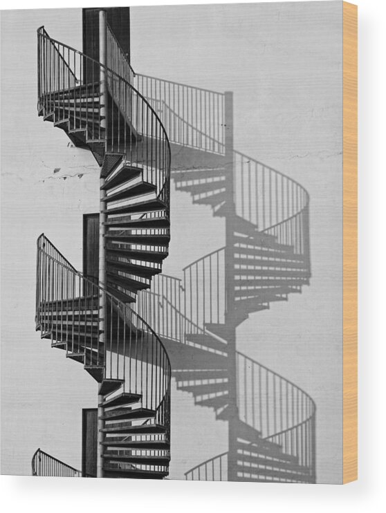 Stair Wood Print featuring the photograph Helix by Inge Riis McDonald
