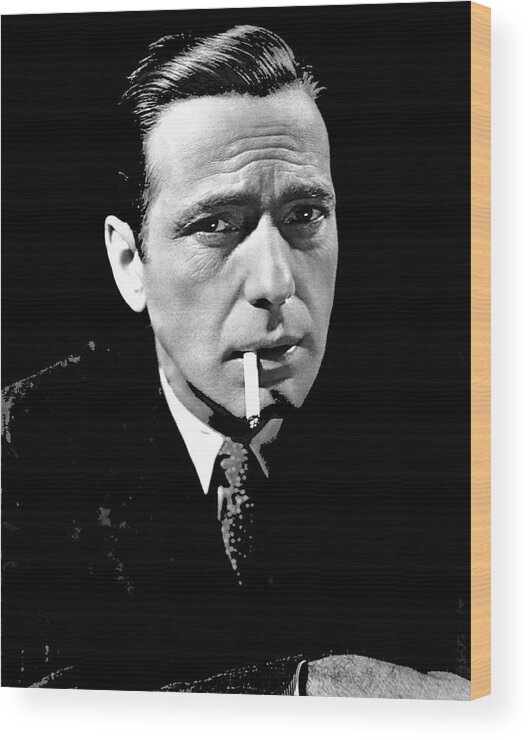 Humphrey Bogart Publicity Photo The Maltese Falcon 1941 Wood Print featuring the photograph Humphrey Bogart publicity photo The Maltese Falcon 1941-2014 by David Lee Guss