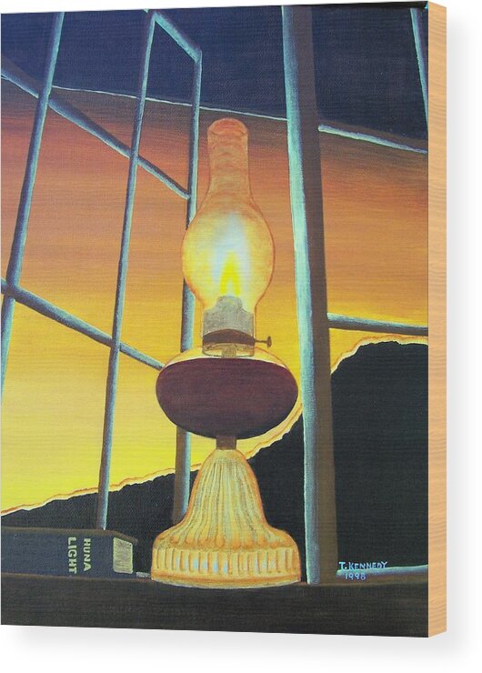 Sunset Wood Print featuring the painting Huna Light by Thomas F Kennedy