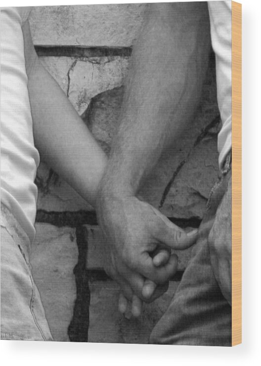 Hands Wood Print featuring the photograph I Wanna Hold Your Hand by Lesa Fine