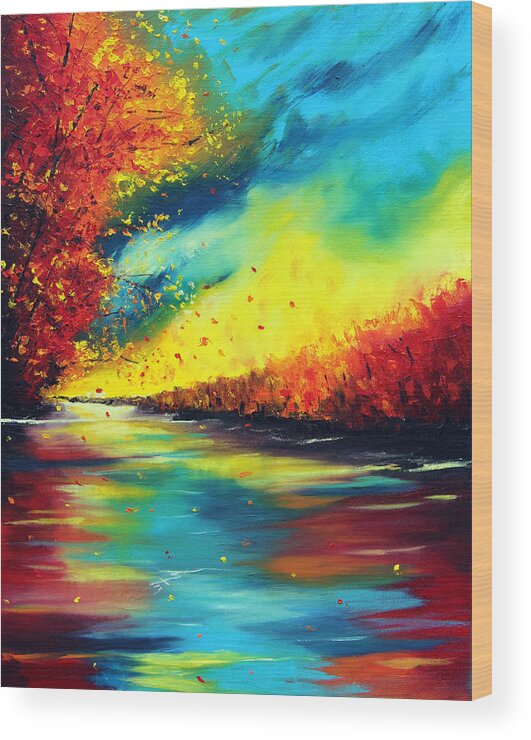 Landscape Wood Print featuring the painting In Your Presence by Meaghan Troup
