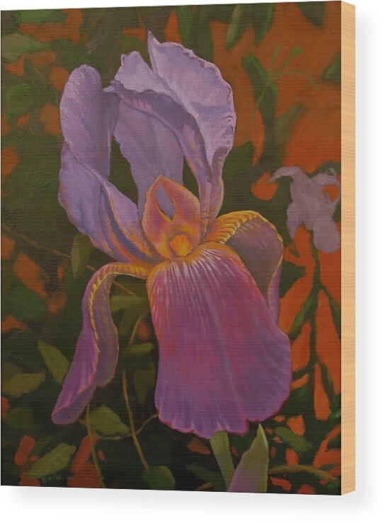 Iris Wood Print featuring the painting Iris Glow by Don Morgan