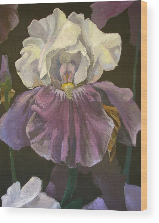 Iris Wood Print featuring the painting Iris Inside by Don Morgan