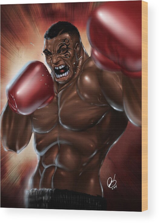 Mike Wood Print featuring the painting Iron Mike by Pete Tapang