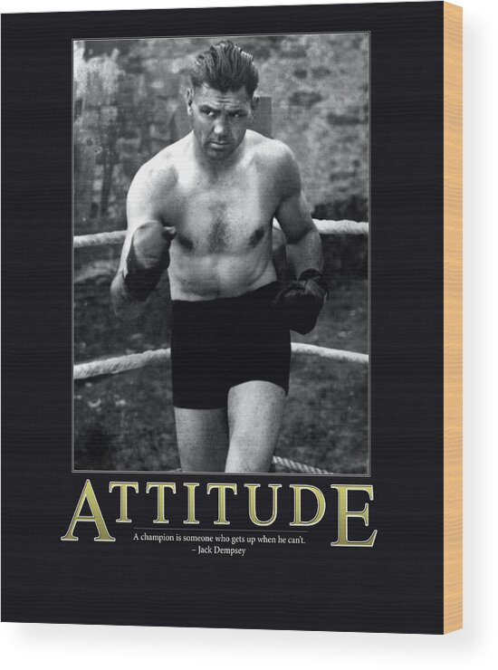 Jack Dempsey Wood Print featuring the photograph Jack Dempsey Attitude by Retro Images Archive