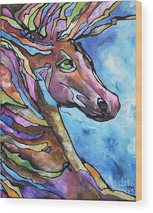Horse Wood Print featuring the painting Jewel by Jonelle T McCoy