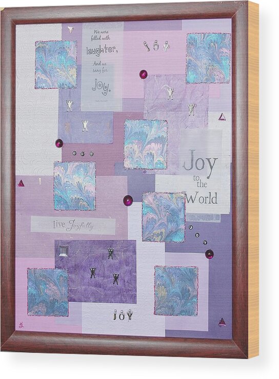 Mixed Media Wood Print featuring the painting Joy by Karen Buford