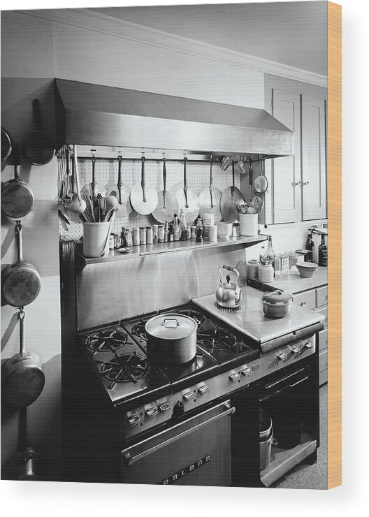 Interior Design Wood Print featuring the photograph Julia Childs Kitchen In Her House In Cambridge by Pedro E. Guerrero