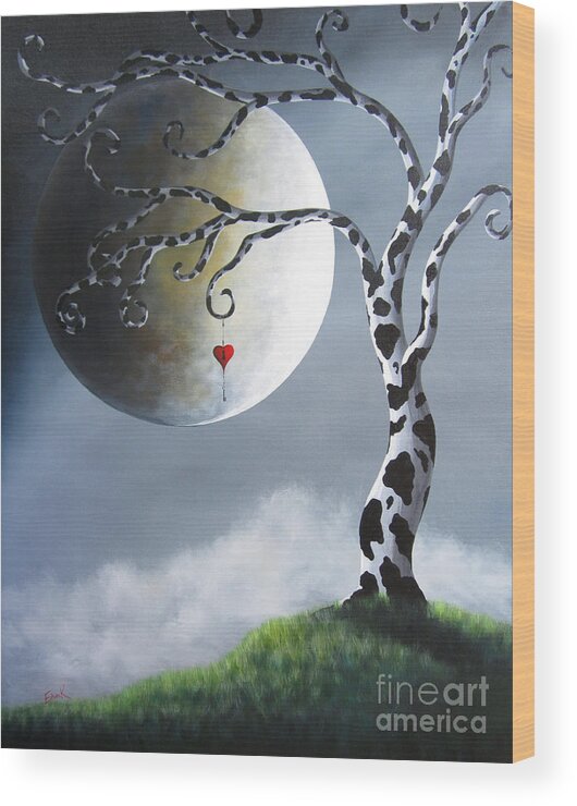 Surreal Wood Print featuring the painting Key To My Imagination by Shawna Erback by Moonlight Art Parlour