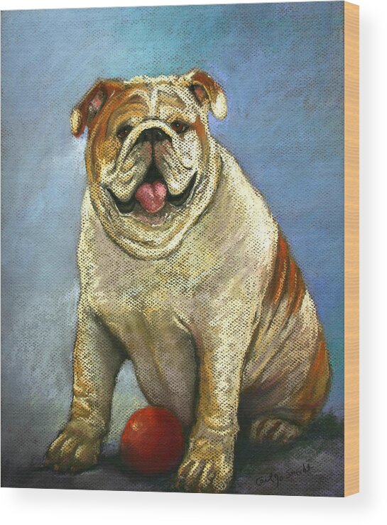 Bulldog Wood Print featuring the painting Lady's Man by Carol Jo Smidt