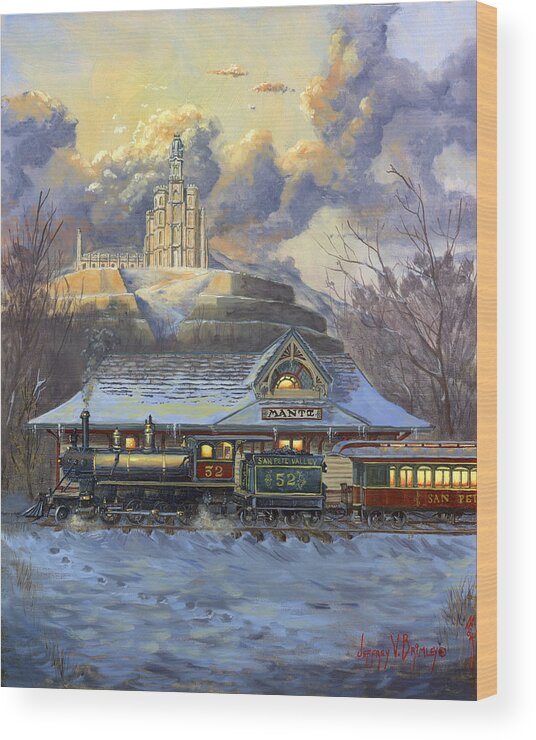 Train Wood Print featuring the painting Last Leg by Jeff Brimley