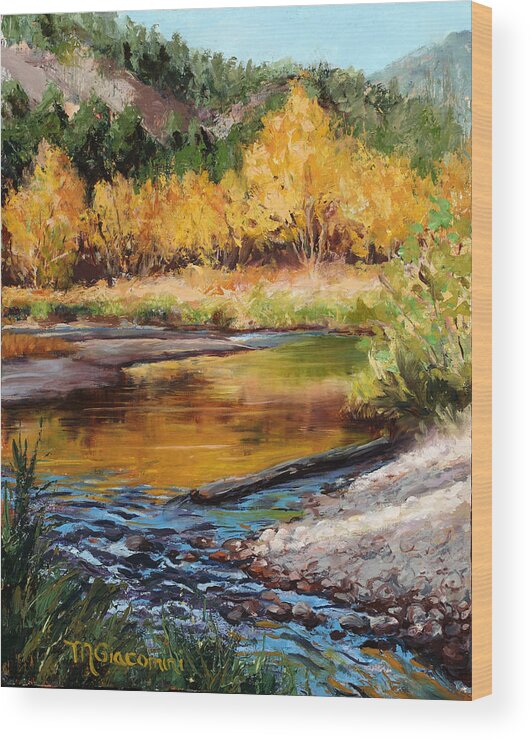 Impressionism Wood Print featuring the painting Last Light by Mary Giacomini