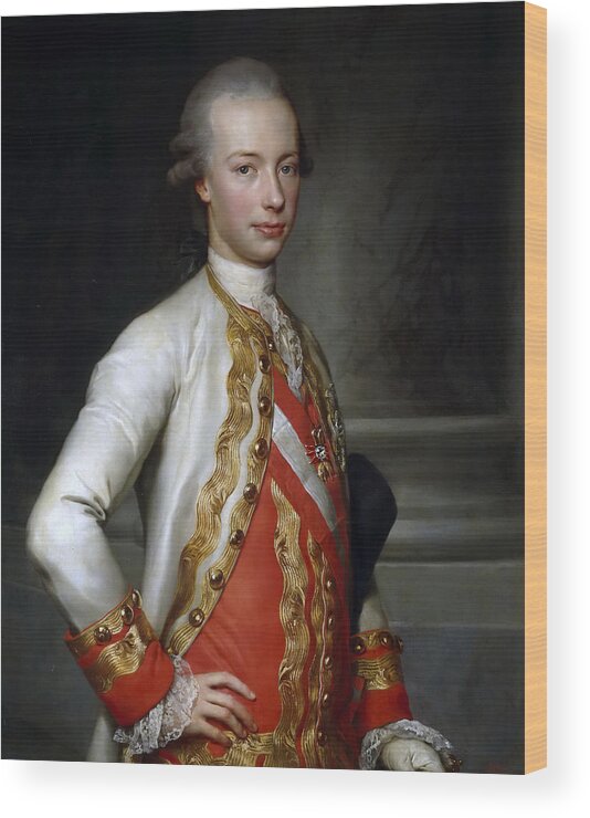 Anton Raphael Mengs Wood Print featuring the painting Leopold of Lorraine Grand Duke of Tuscany by Anton Raphael Mengs