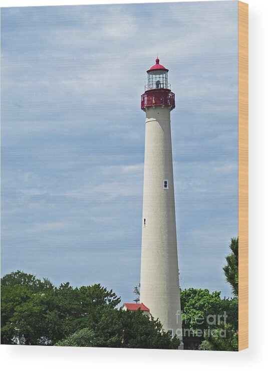 Lighthouse Wood Print featuring the photograph Light House At Cape May NJ by Dawn Gari