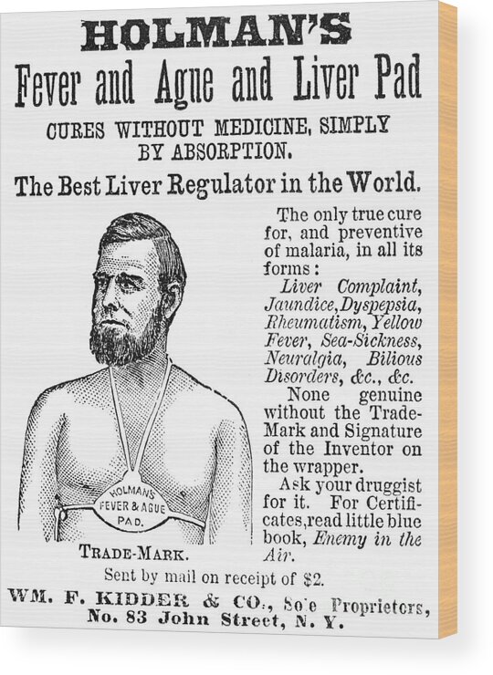 1876 Wood Print featuring the photograph Liver Pad Advertisement by Granger