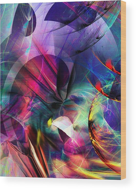 Fine Art Wood Print featuring the digital art Lost in Hyperspace by David Lane