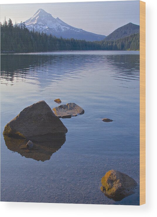 Landscape Wood Print featuring the photograph Lost Lake Morning 81014 by Todd Kreuter