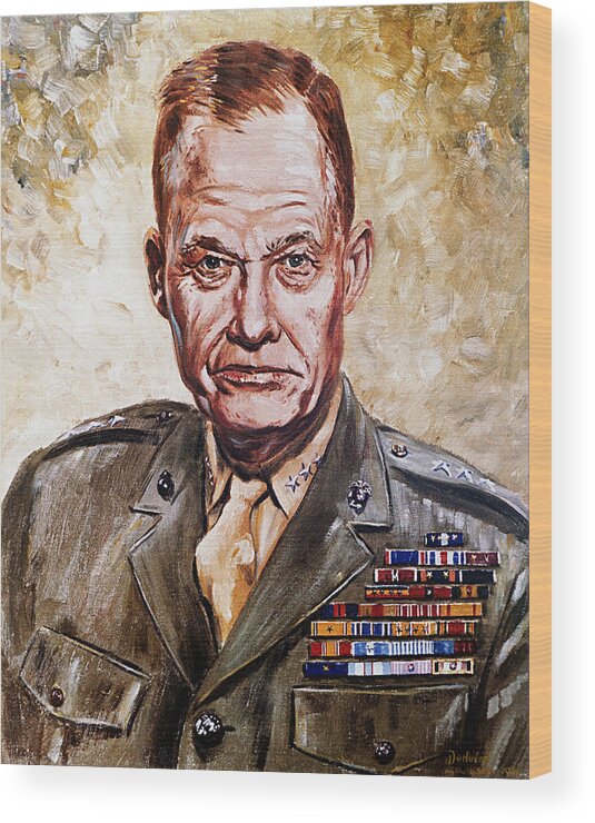 Lt. General Wood Print featuring the painting Lt Gen Lewis Puller by Mountain Dreams