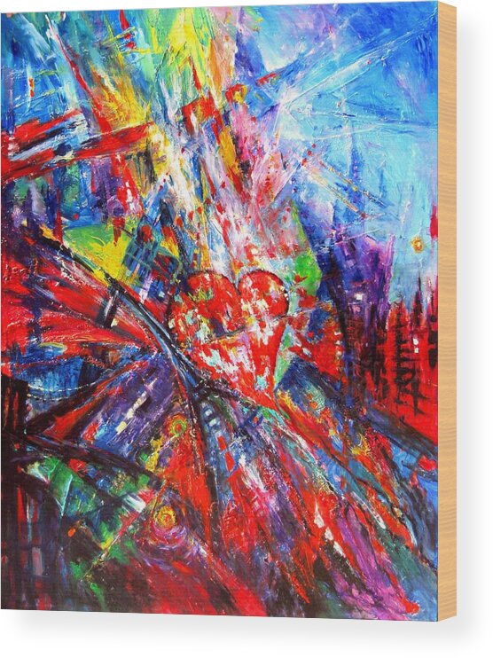 Contemporary Impressionism Wood Print featuring the painting Many Roads To God by Helen Kagan