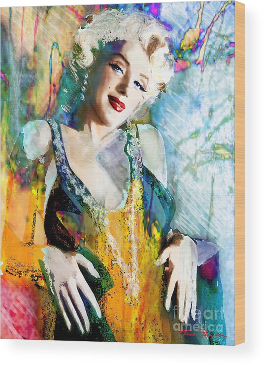 Marilyn Monroe Wood Print featuring the painting Marilyn Monroe 126 e by Theo Danella