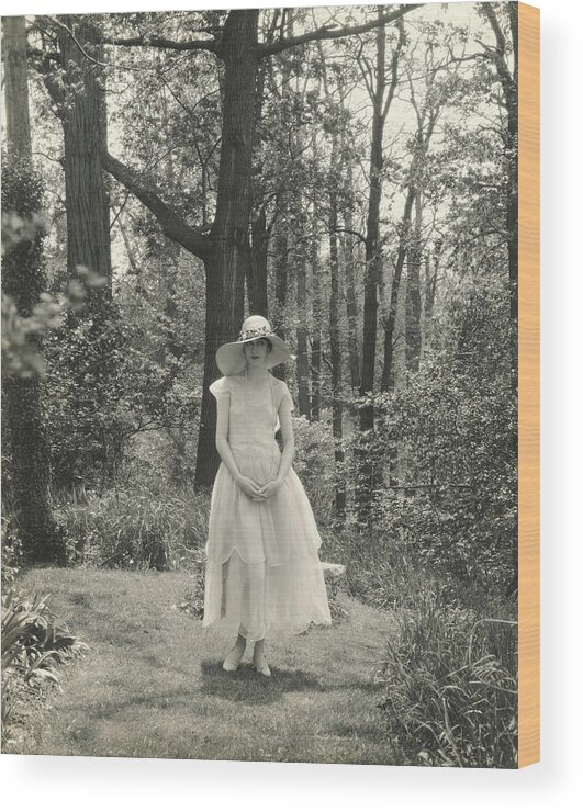 Accessories Wood Print featuring the photograph Marion Morehouse In A Forest by Edward Steichen
