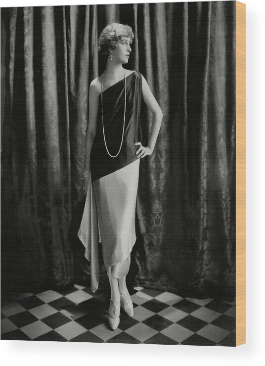 Accessories Wood Print featuring the photograph Marion Morehouse Wearing A Callot Dress by Edward Steichen