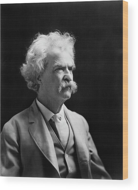 Mark Twain Wood Print featuring the photograph Mark Twain by Library Of Congress