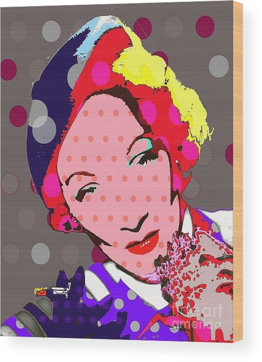 Marlene Dietrich Wood Print featuring the digital art Marlene Dietrich by Ricky Sencion