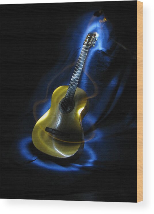 Guitar Wood Print featuring the photograph Mexican Guitar by Anne Thurston