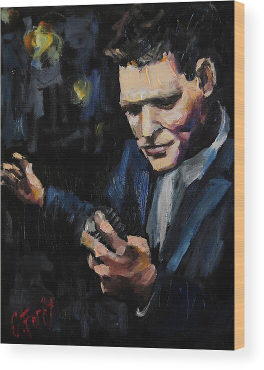 Singer Wood Print featuring the painting Michael Buble by Carole Foret