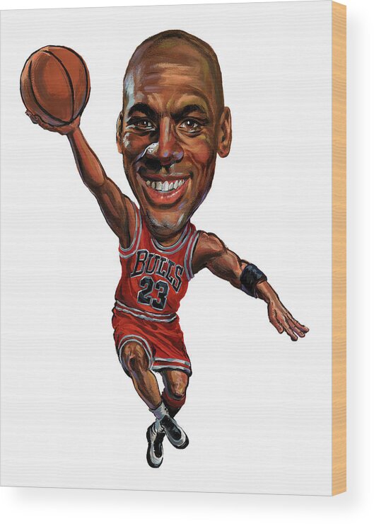 Michael Jordan Wood Print featuring the painting Michael Jordan by Art 