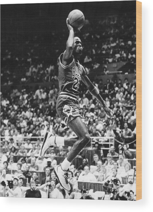 #faatoppicks Wood Print featuring the photograph Michael Jordan Gliding by Retro Images Archive