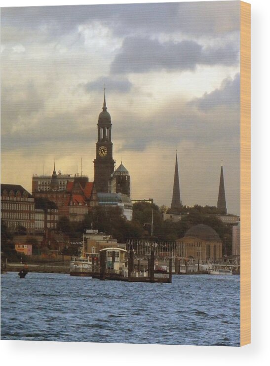 Hamburg Wood Print featuring the photograph Michel by Peter Norden