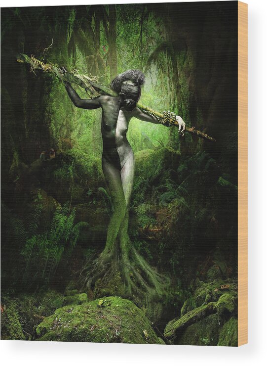 Woman Wood Print featuring the photograph Mother Nature I by Roy Lemme