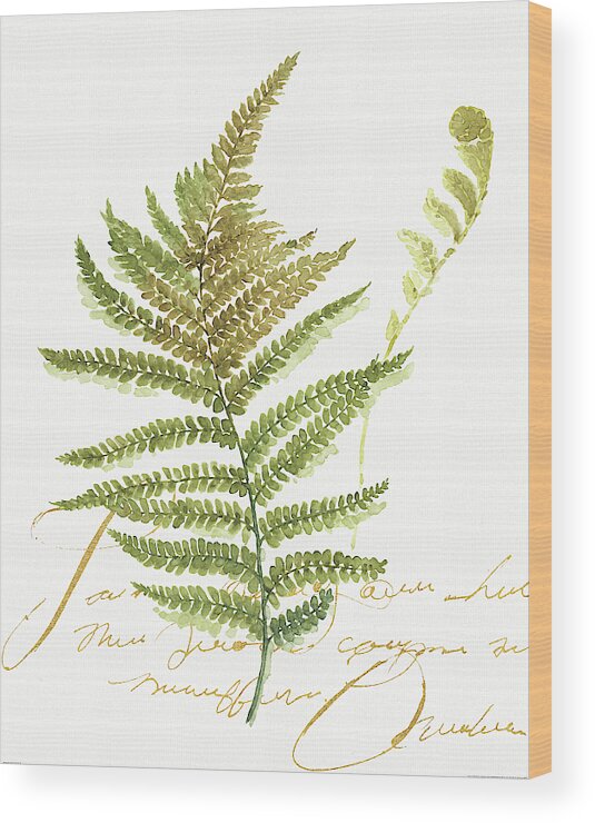 Botanical Wood Print featuring the painting My Greenhouse Fern II by Lisa Audit