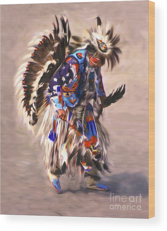 Native American Wood Print featuring the photograph Native American Dancer by Clare VanderVeen