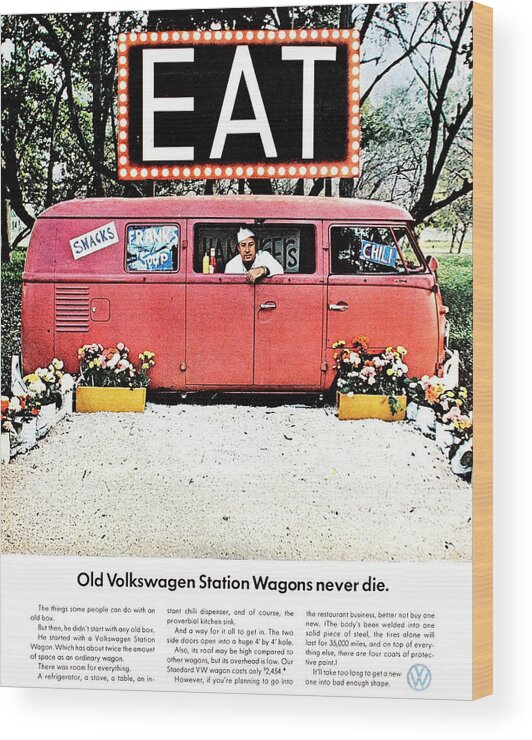 Volkswagen Wood Print featuring the photograph Never Die by Benjamin Yeager