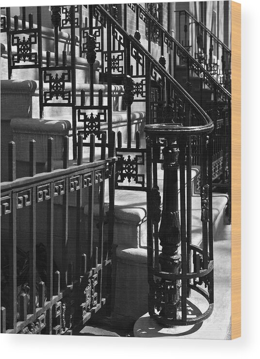 Stairway Wood Print featuring the photograph New York City Wrought Iron by Rona Black