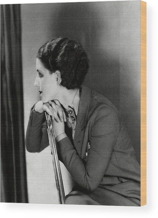 Actress Wood Print featuring the photograph Norma Shearer Sitting On A Chair by Charles Sheeler