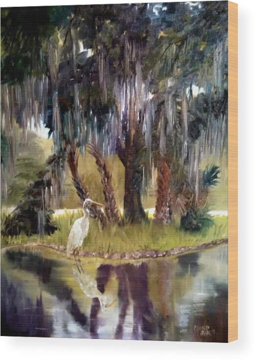 Oil Painting Wood Print featuring the painting Oasis in the Oaks by Connie Rish