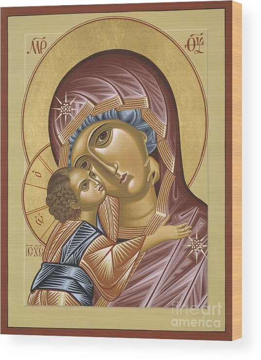 Mother Wood Print featuring the painting Our Lady of Grace Vladimir 002 by William Hart McNichols
