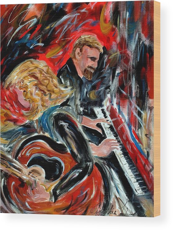 Musical Painting Wood Print featuring the painting Our Music by Cynthia Hudson