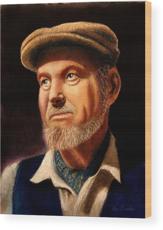 Portrait Wood Print featuring the painting Pastel #1 by Alan Conder