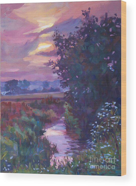 Impressionist Wood Print featuring the painting Pastoral Morning by David Lloyd Glover